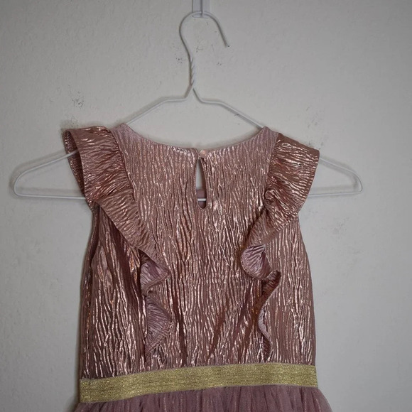 Nannette Kids Pink Dress Metallic Sz 6X Sparkly Tulle Party Princess Ballerina - Picture 8 of 16